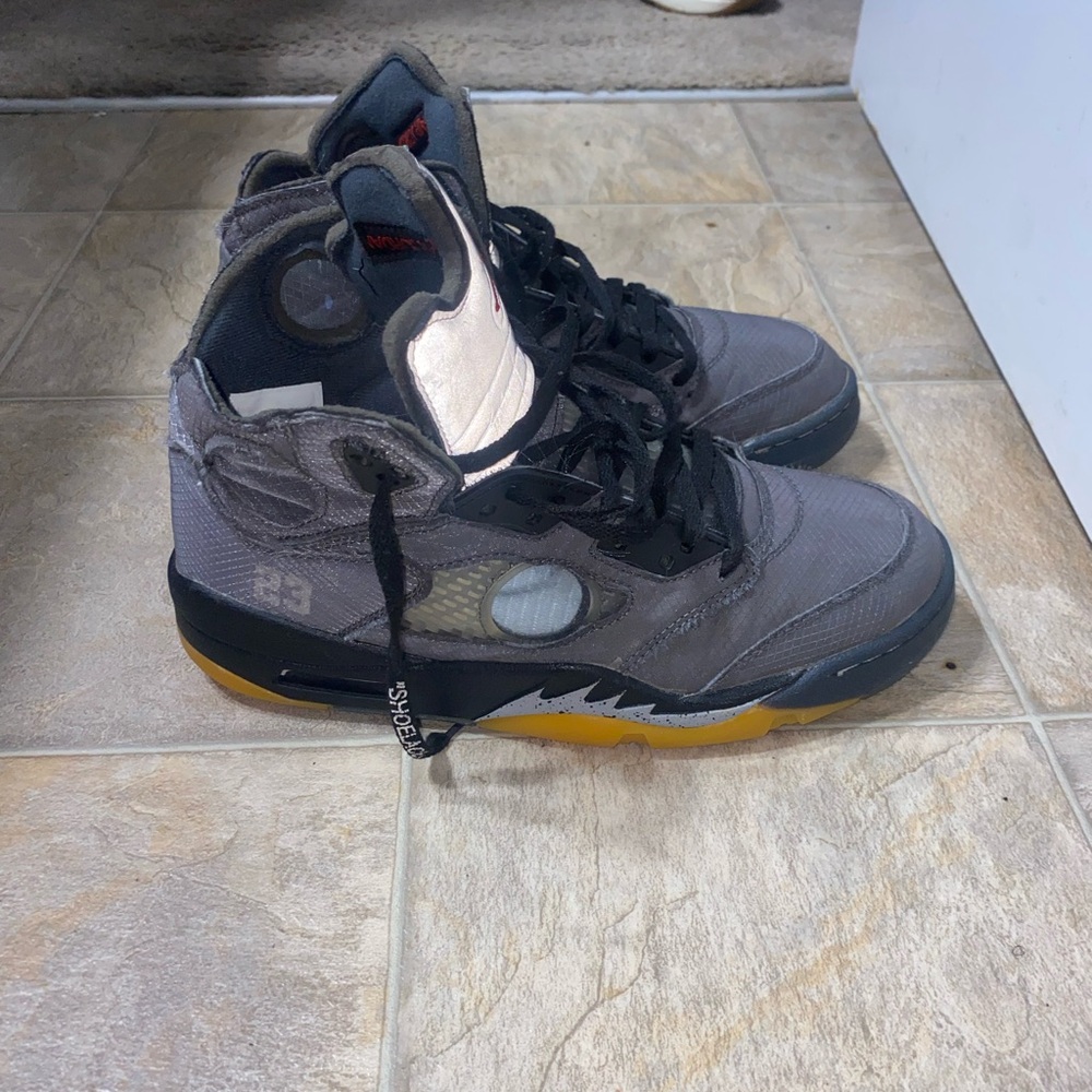 Jordan Gray and Black Athletic Shoes
